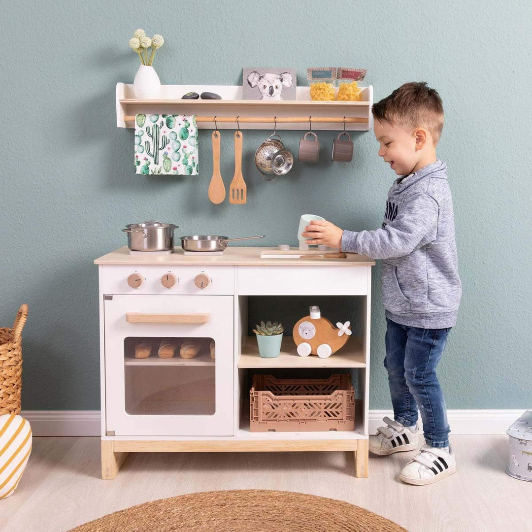 Musterkind Spielküche Magnolia weiss/Natur - Kinderküche aus Holz