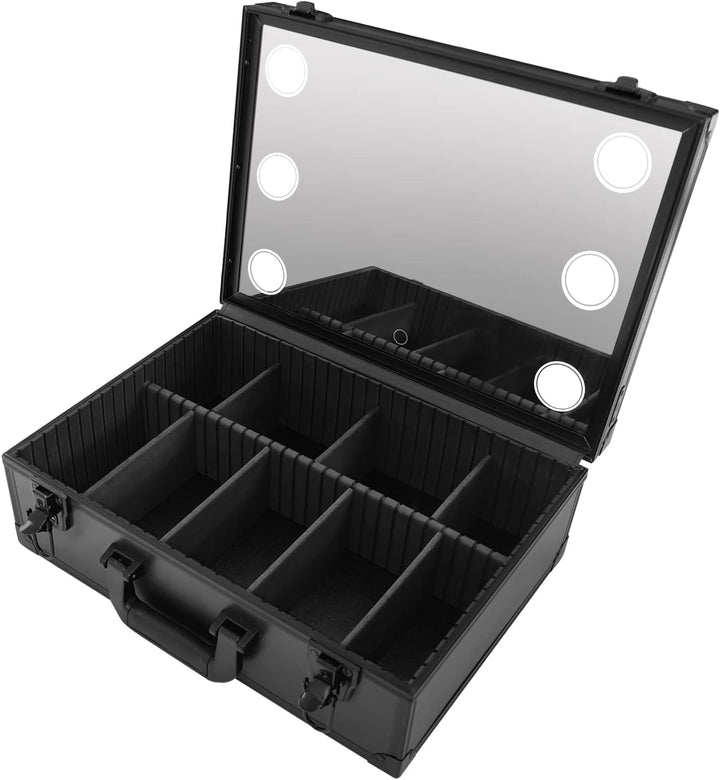 Reise Kosmetik Aufbewahrungsbox Make Up Box Schminkkoffer mit LED Licht Spiegel Kosmetische Organize