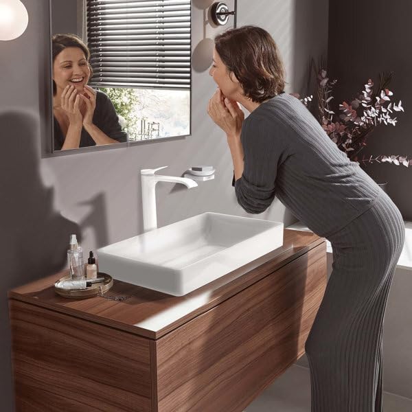 hansgrohe Waschtischarmatur Vivenis, Wasserhahn Bad mit Auslauf Höhe 250 mm, mit Zugstange, Badarmat