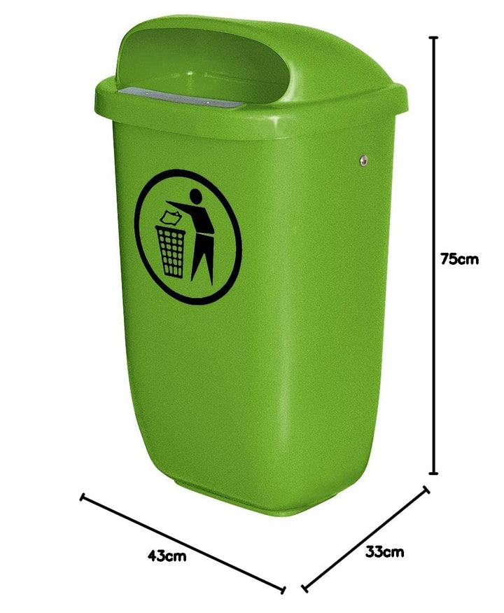 BRB Abfall- Behälter für den Aussenbereich, Inhalt 50 Liter, nach DIN 30713, (grün), grün