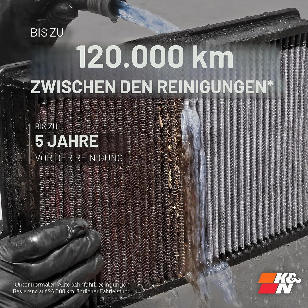 K&N 33-2333 Motorluftfilter: Hochleistung, Prämie, Abwaschbar, Ersatzfilter, Erhöhte Leistung, 2004-