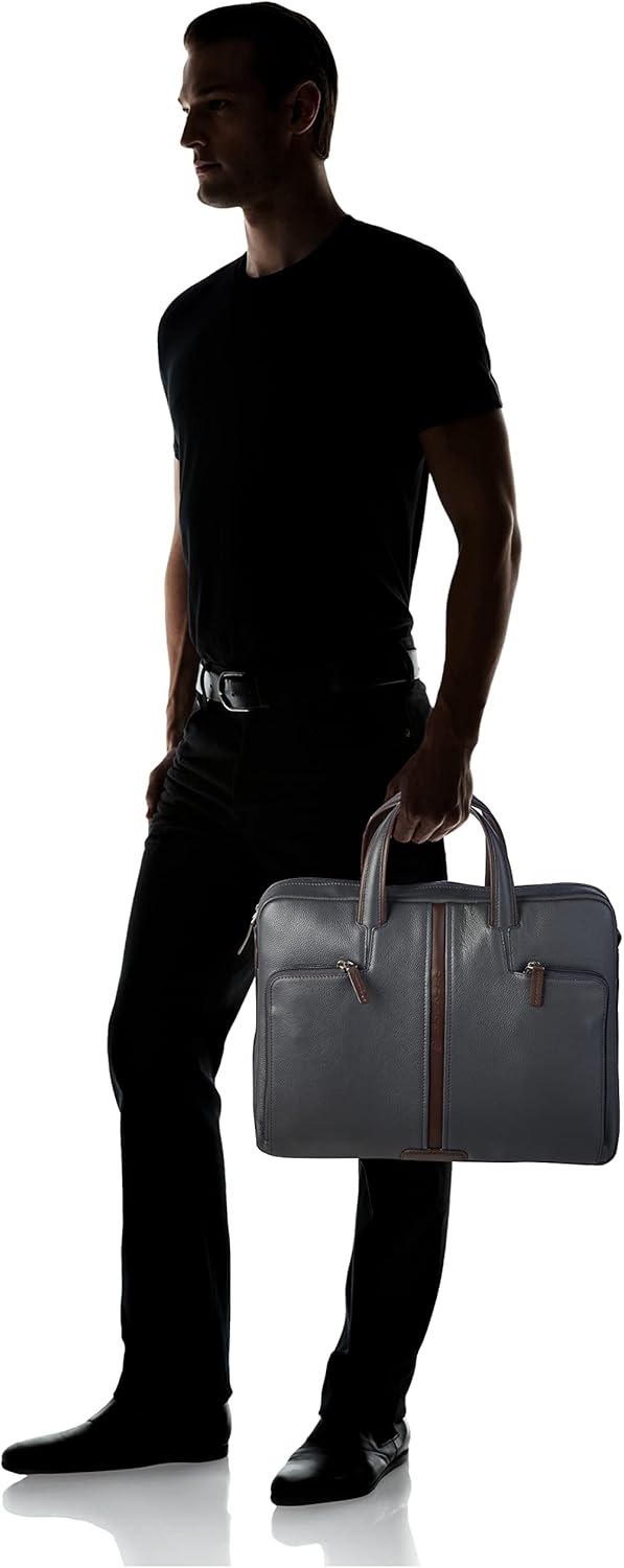 Piquadro Unisex Pc 14" CARTELLA DUE MANICI Einheitsgrösse Blu/Marrone, Einheitsgrösse Blu/Marrone