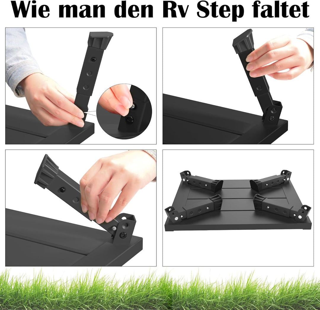 Aluminium Klapptritt Höhenverstellbar mit Anti-Rutsch – 350 kg Belastung, Kippsicher &Leicht – Für C