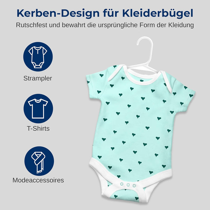 SereneLife Kinderkleiderbügel 20er Set – Kleiderbügel Kinder & Baby Kleiderbügel Kunststoff & rutsch