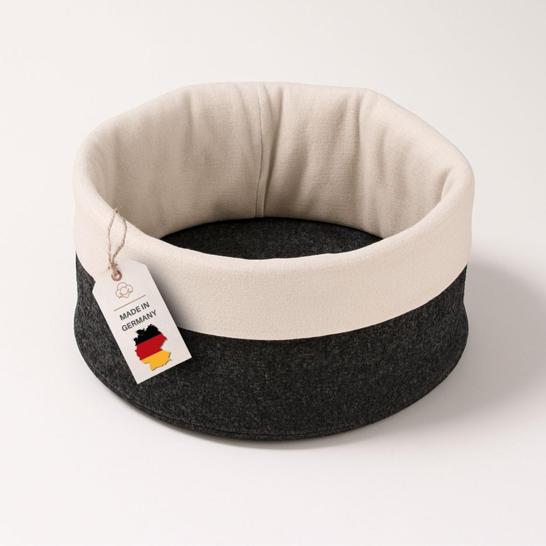kontor28® - Brotkorb MADE IN GERMANY | Brötchenkorb handgenäht aus Upcycling Filz und Baumwoll-Leine