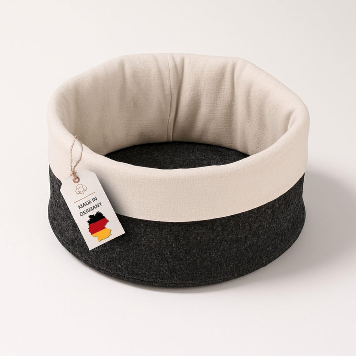 kontor28® - Brotkorb MADE IN GERMANY | Brötchenkorb handgenäht aus Upcycling Filz und Baumwoll-Leine