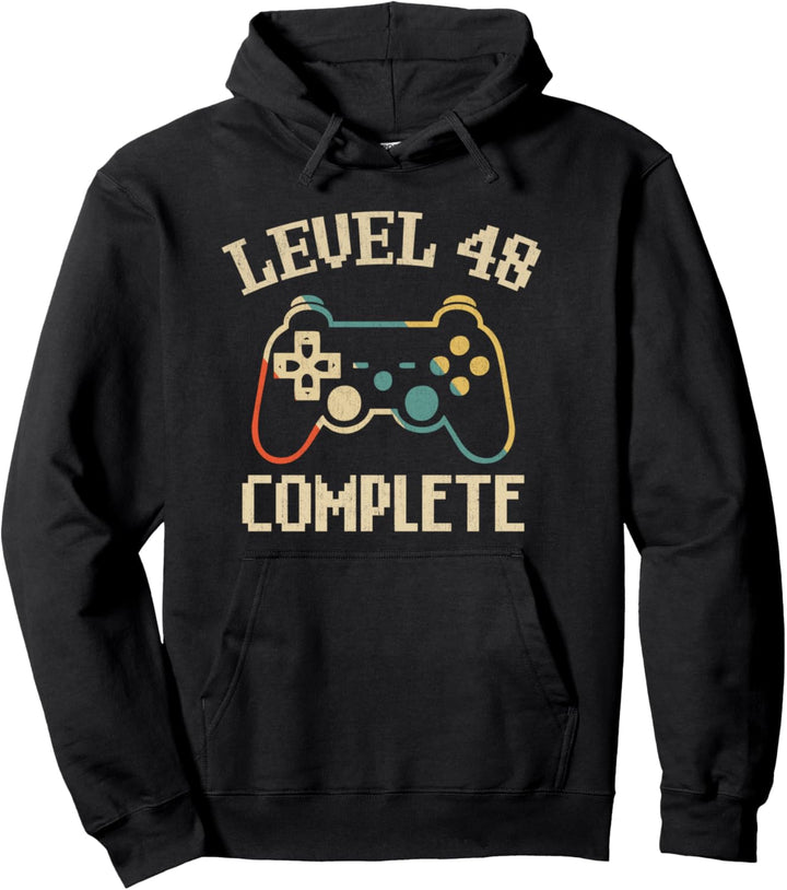 Level 48 Complete 48 Jahre Geburtstag Geschenk Video Gamer Pullover Hoodie