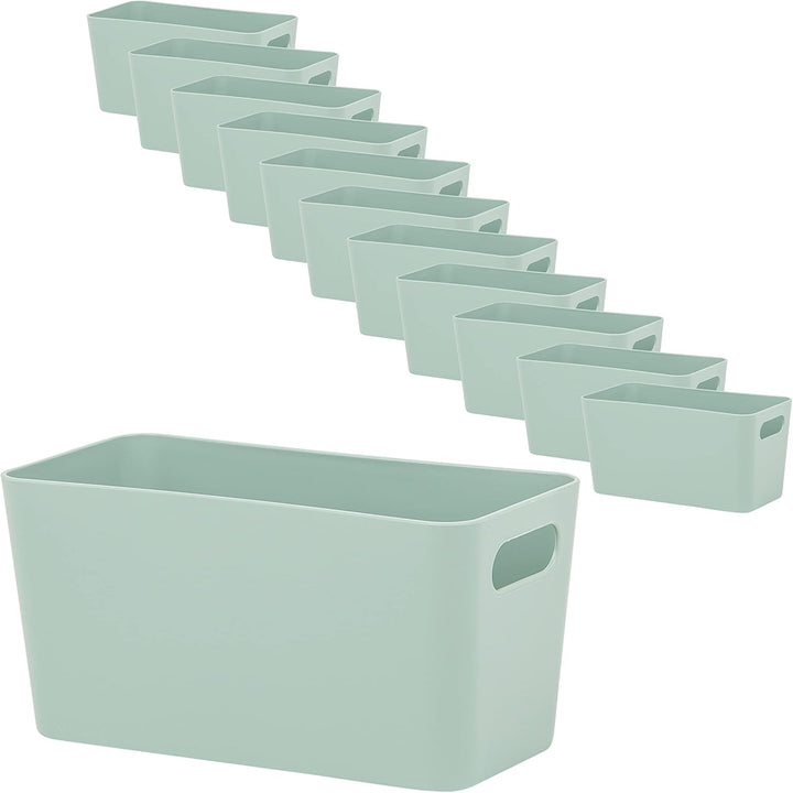 12x Ordnungsboxen - 10 cm hoch - grün - 20x10x10cm - 1,4 Liter - Ordnungskorb - Schubladenorganizer
