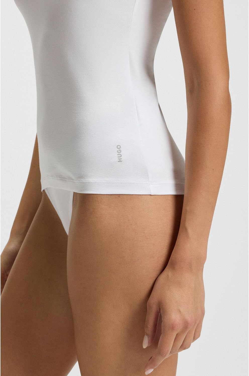 HUGO Damen Twin T-Shirt RN Zweier-Pack T-Shirts aus Stretch-Baumwolle mit Logos XS White100, XS Whit
