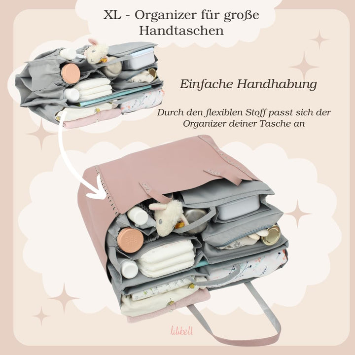 lilibell Wickeltasche Granda - Grosse Babytasche Taschenorganizer Innentasche Baginbag Inlett für di
