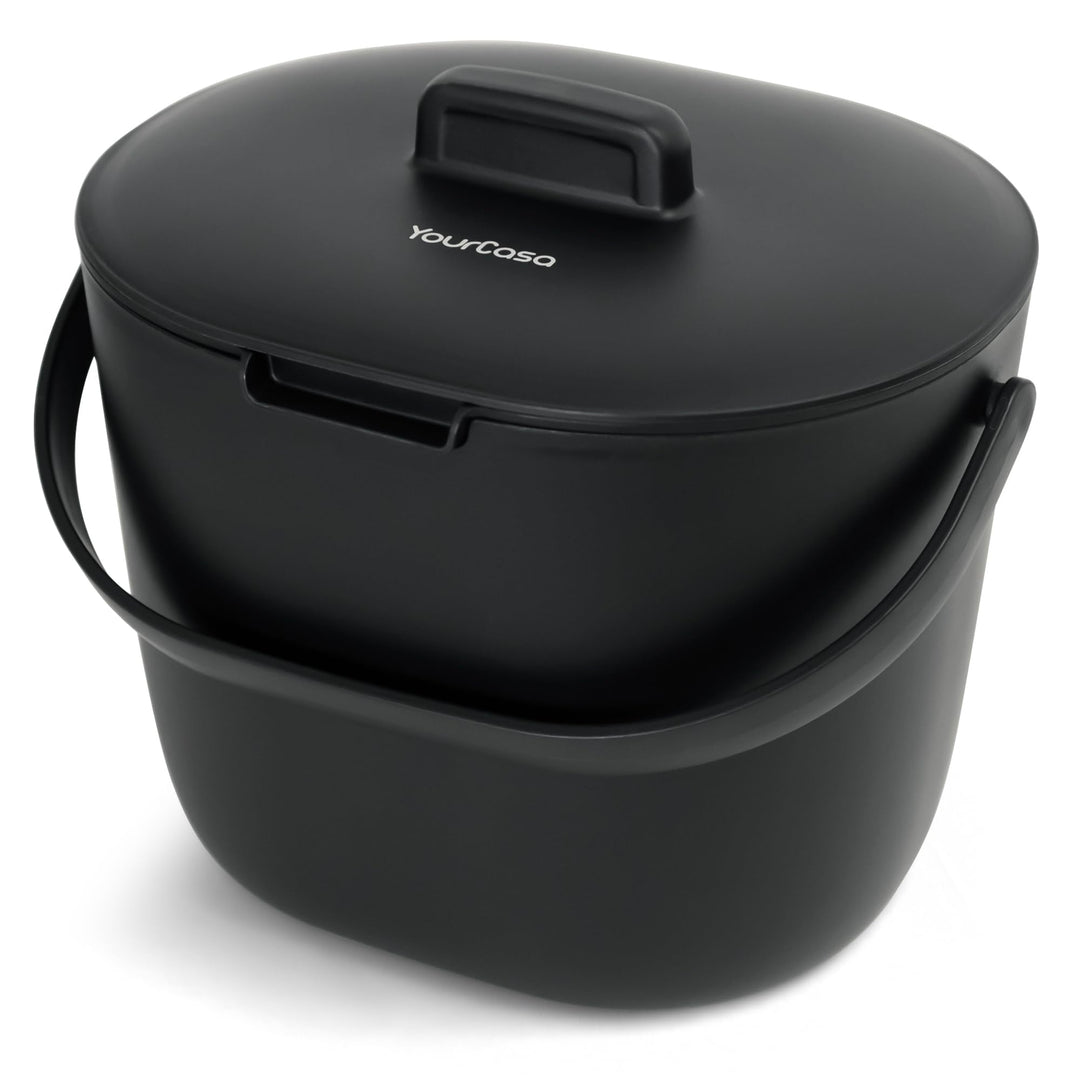 YourCasa Biomülleimer Küche 6L - Komposteimer für alltäglichen Biomüll Behälter Spülmaschinenfest -