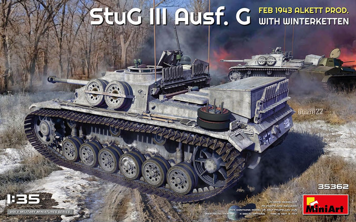 Mini Art 35362 1:35 Dt. STUG III AUSF.G 1943 WK Alkett - originalgetreue Nachbildung, Modellbau, Pla