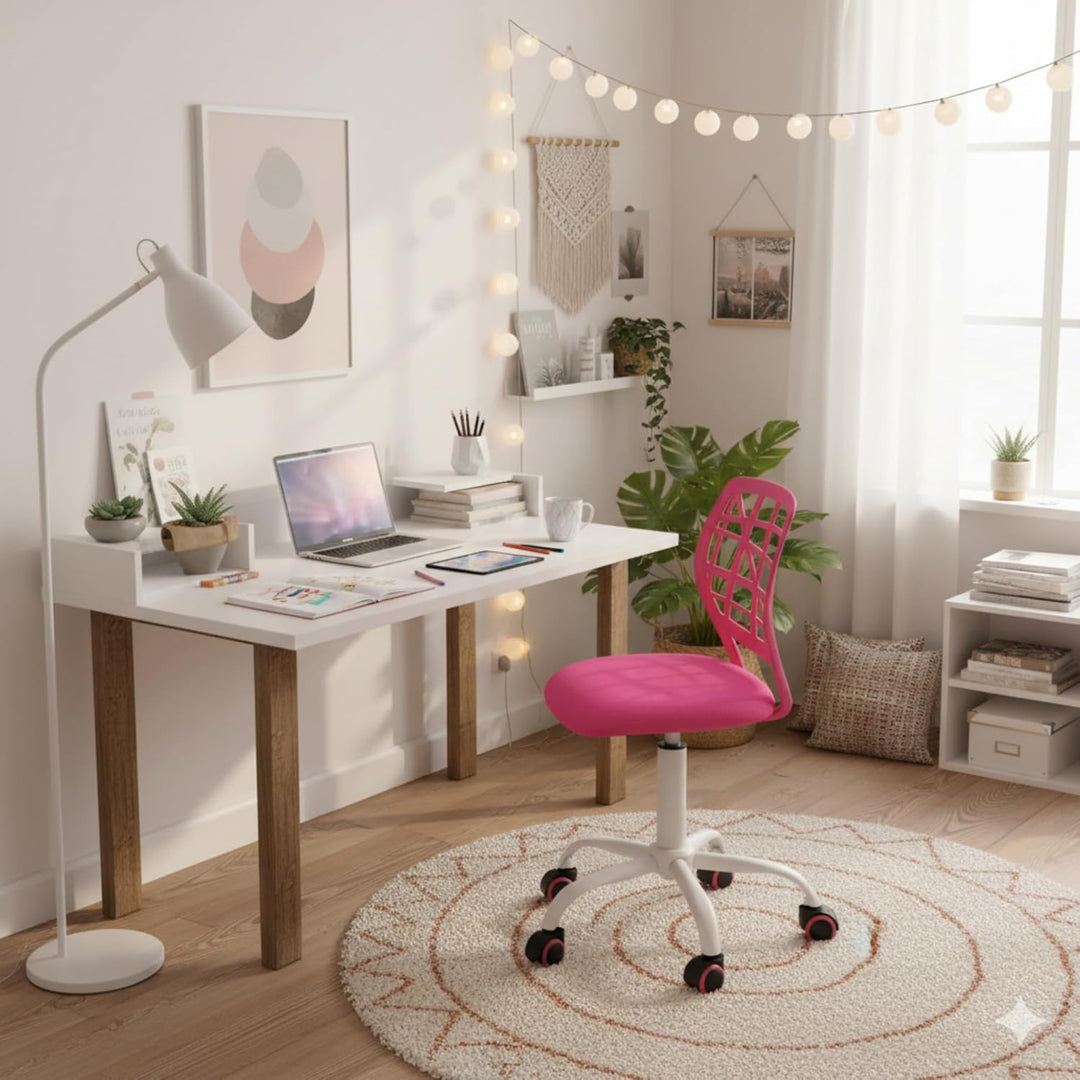 FurnitureR Bürostuhl Schreibtischstuhl Höhenverstellbar Stoffsitz Ergonomischer Arbeitsstuhl ohne Ar