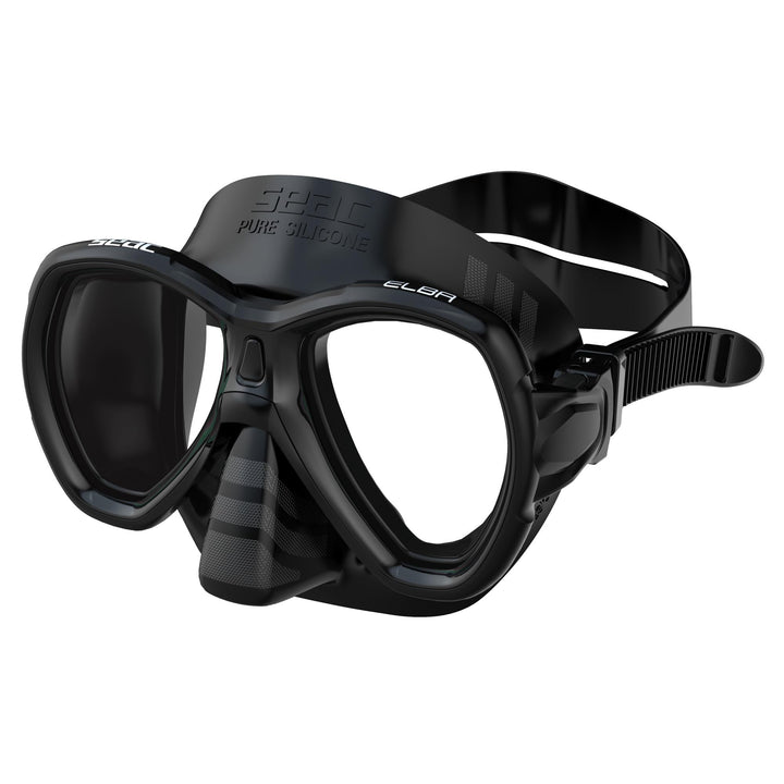 SEAC Jungen Elba Tauchmaske regular Schwarz, regular Schwarz