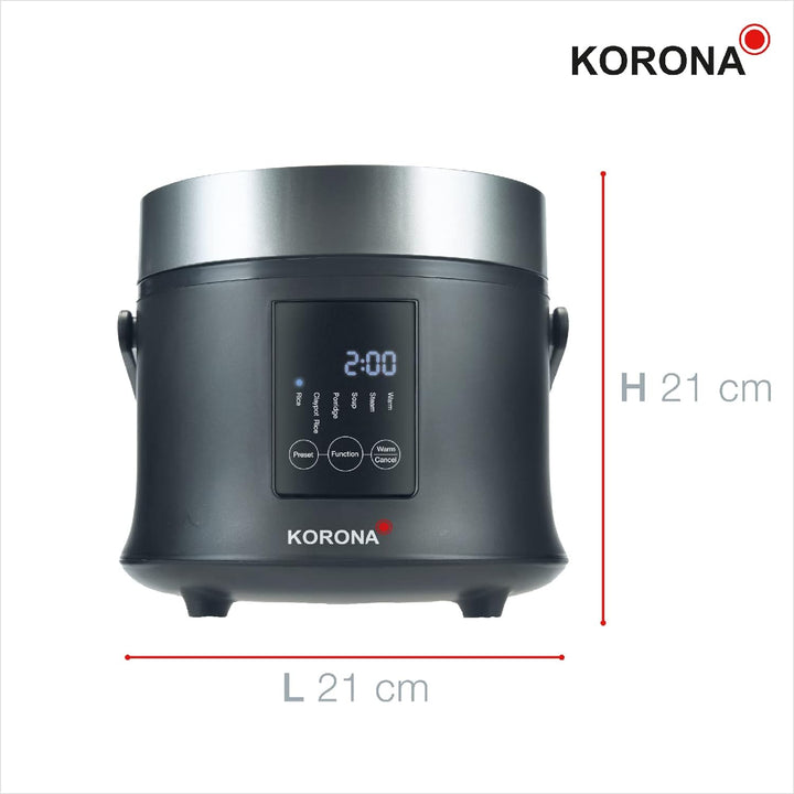 Korona 58011 Digitaler Reiskocher und Dampfgarer mit Warmhaltefunktion | Kochtopf herausnehmbar | LE