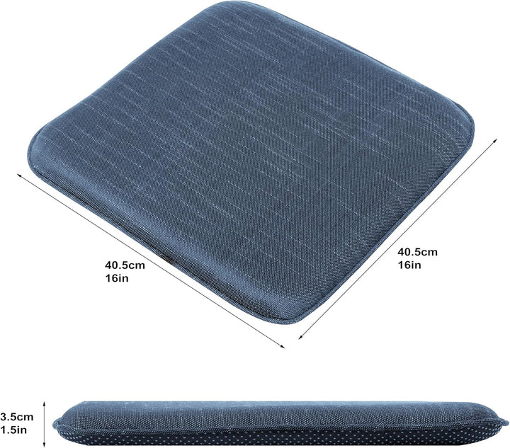 RACE LEAF 4er Set Memory Foam Anti-Rutsch-Stuhlkissen 40,5x40,5 cm, Sitzkissen, wasserfeste Oberfläc