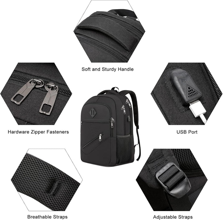 Rucksack Herren, Schulrucksack Jungen Mädchen Teenager, Wasserdicht Schulranzen für 15.6 Zoll Laptop