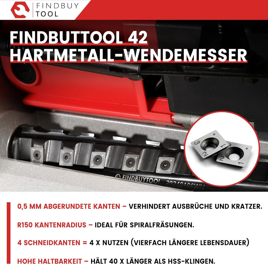 FindBuyTool Spiralmesserwelle für Metabo DH330 Dickenhobelmaschine, 13'' (330 mm) Helical Cutterhead
