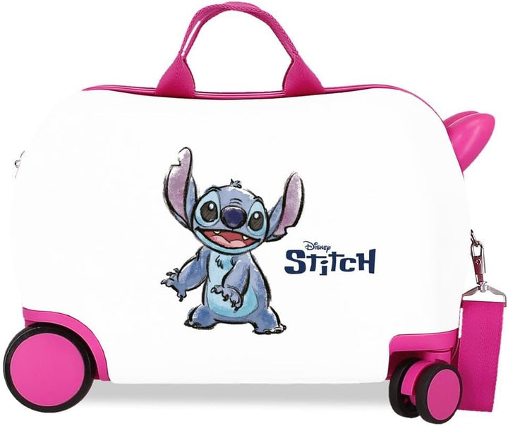 Disney Adorable Stitch Moods Kabinenkoffer, starres ABS, Zahlenschloss an der Seite, 4 Doppelräder,