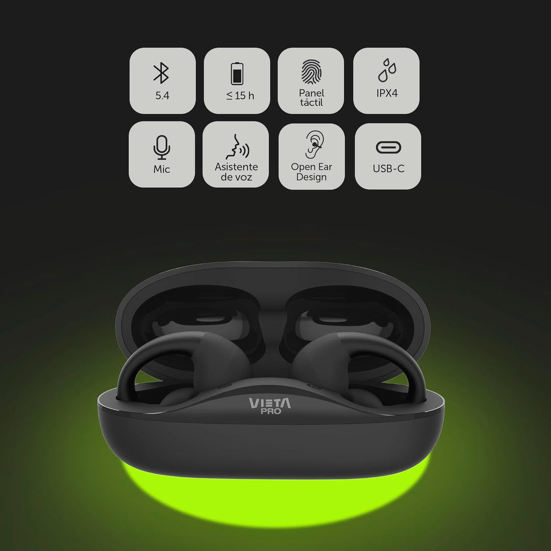 Vieta Pro Open Ear Kabellose Bluetooth-Kopfhörer 5.4, mit Touch-Steuerung, Mikrofon und Akku von 15
