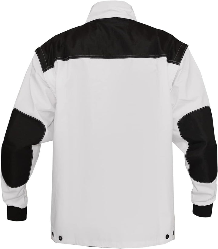 WORK IDEA Herren-Arbeitsjacke mit mehreren Taschen, strapazierfähigem Canvas S Weiss, S Weiß