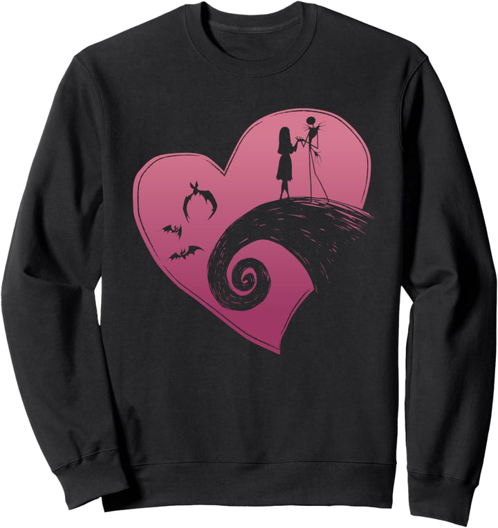 Disney The Nightmare Before Christmas Jack and Sally Heart Sweatshirt
