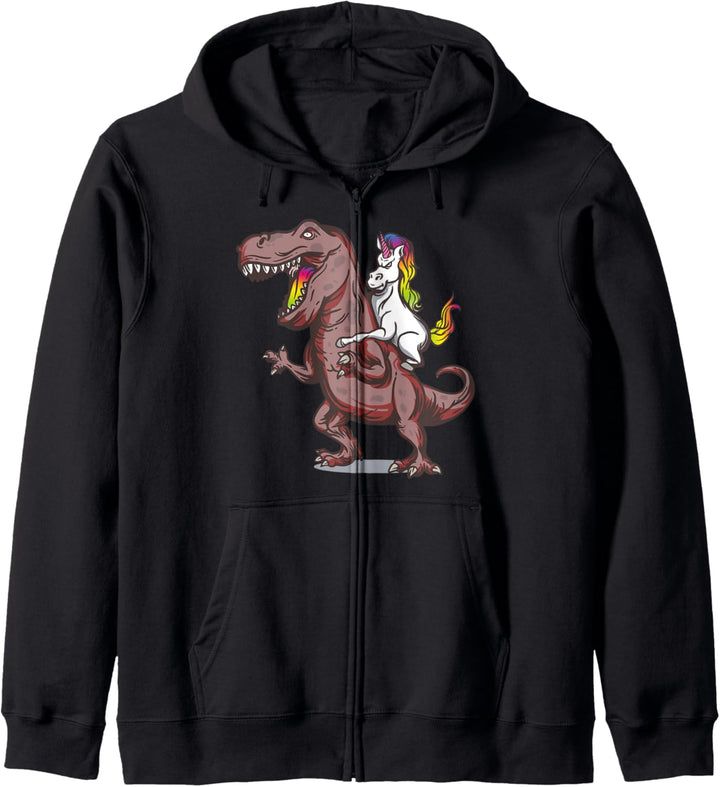 Einhorn reitet auf einem lustigen des Tex-Dinosauriers Kapuzenjacke