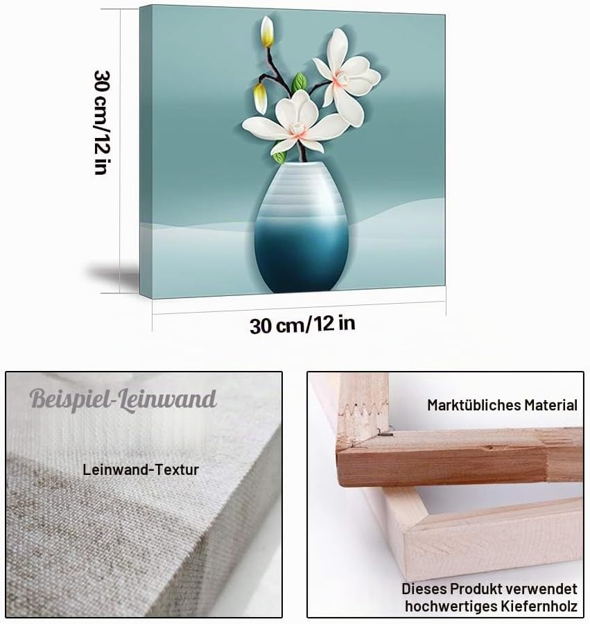 Piy Painting 3 x moderner Druck Orchidee Blumen Malerei in der Vase, Home Deko, wasserdicht, fertig