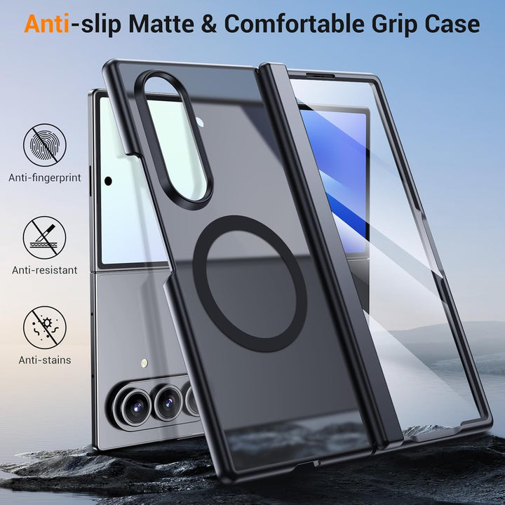 für Samsung Galaxy Z Fold 7 Transparente Hülle: Kompatibel mit MagSafe, TPU Stossfest Scharnierschut