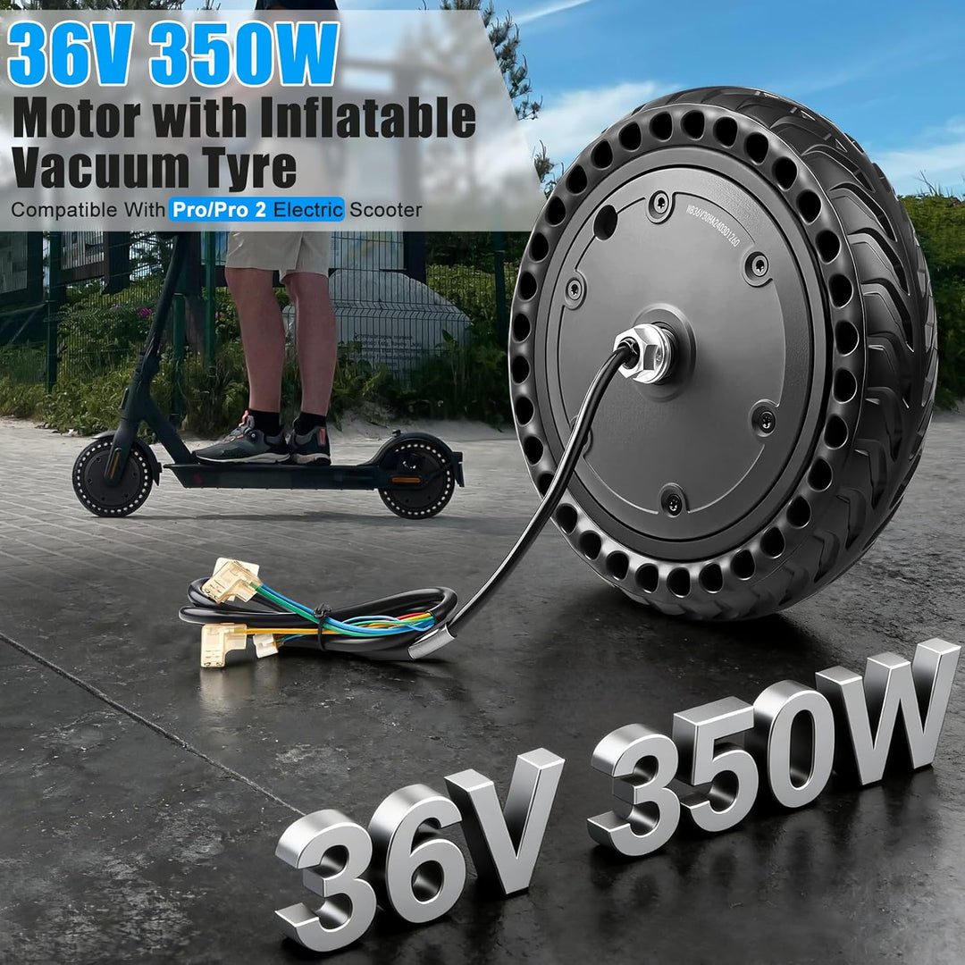 E Scooter Motor 36V 350W für Xiaomi Pro/Pro 2 Motor, 350W Motor mit Vollgummireifen 8,5 Zoll, Hochle
