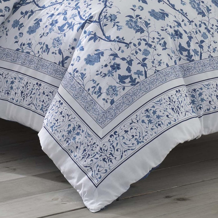 Laura Ashley - King-Size-Bettbezug-Set, Baumwoll-Bettwäsche mit passenden Kissenbezügen und Bettrock