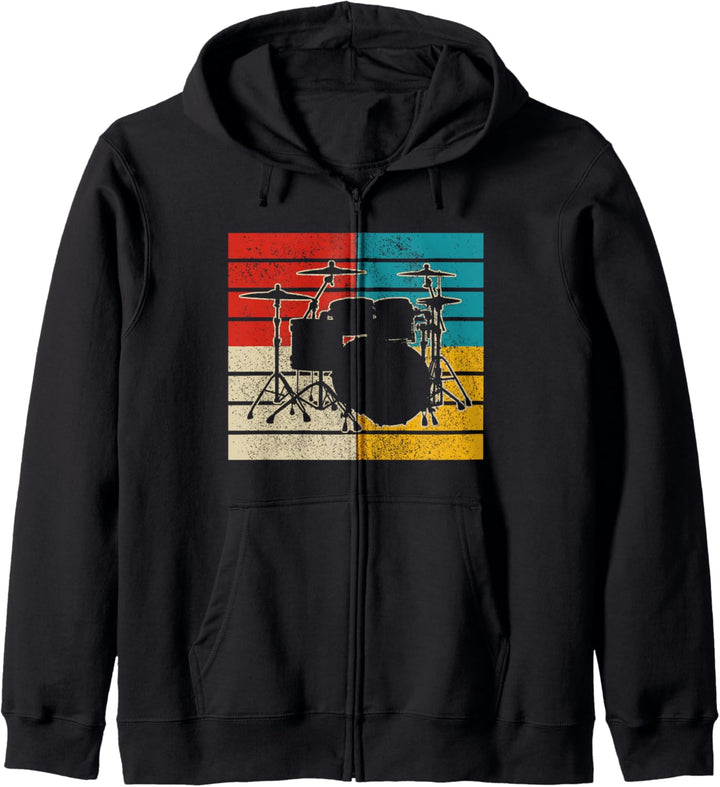 Drummer Schlagzeug Vintage Schlagzeuger Geschenk Kapuzenjacke