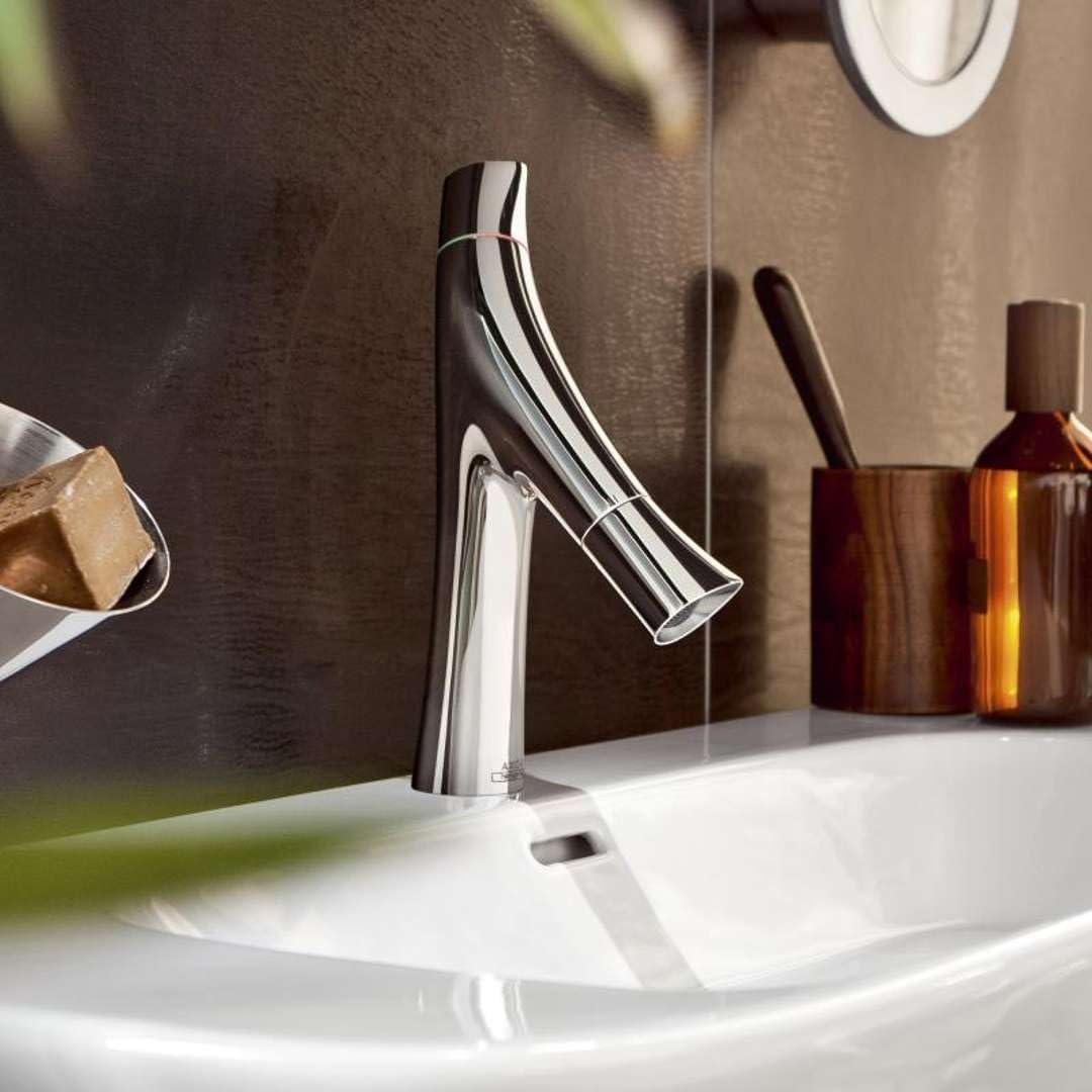 AXOR Wasserhahn Starck Organic (Armatur mit Auslauf Höhe 80 mm ohne Ablaufgarnitur) Chrom Auslaufhöh