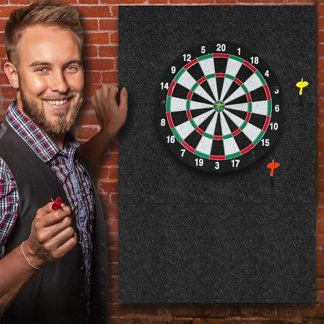 Dartboard Rückwandschutz - Grosse Filz Wandfliesen Als Unterlage Für Dartbretter - Schwarze Rückwand