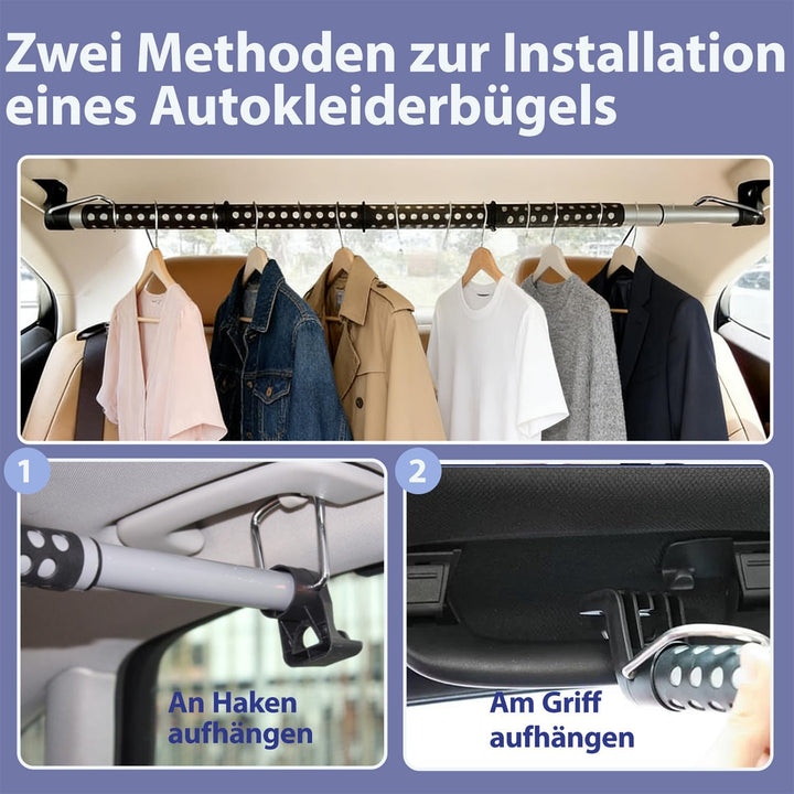 Kleiderbügel Auto,Kraftfahrzeug Kleiderstange Ausziehbar,Metall Auto Teleskop Kleiderständer,Erweite