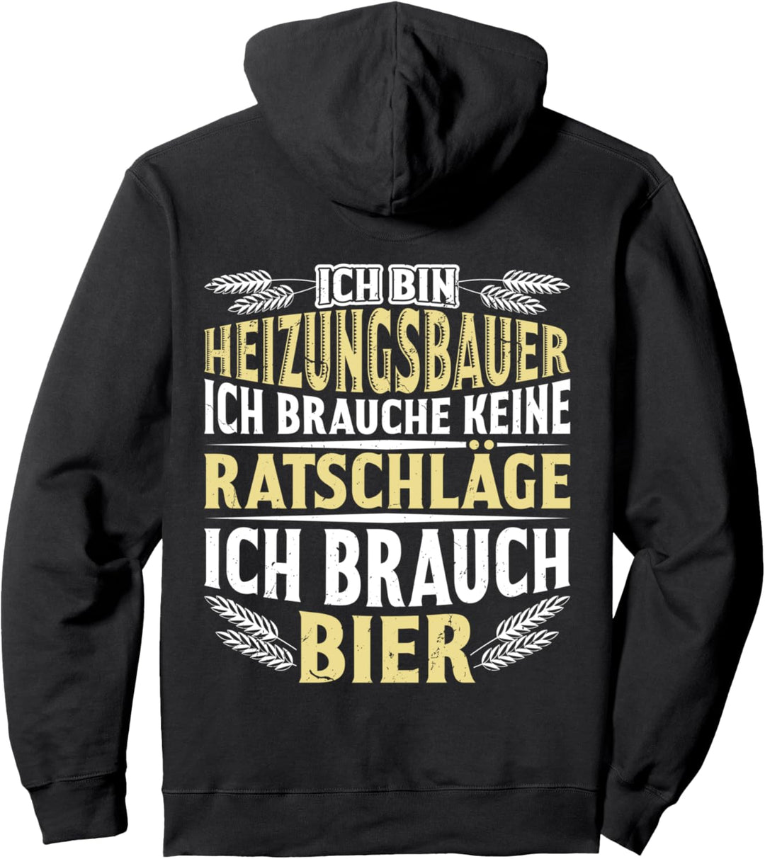 Heizungsbauer Werkzeug und Bier Pullover Hoodie