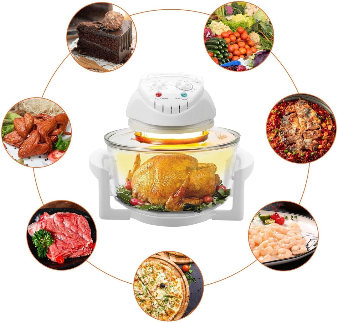 Youyijia Halogenofen 17L, Heissluftofen & Konvektionsofen 1400W mit Erweiterungsring, Backofen für G