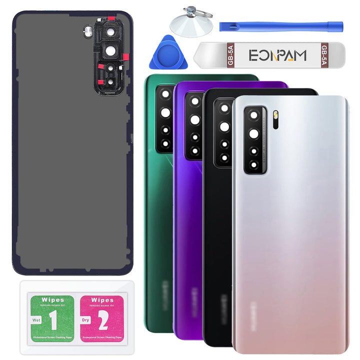 Eonpam Akkudeckel für Huawei P40 Lite 5G Rückseite Glas Original Backcover Back Glas Ersatz Reparatu