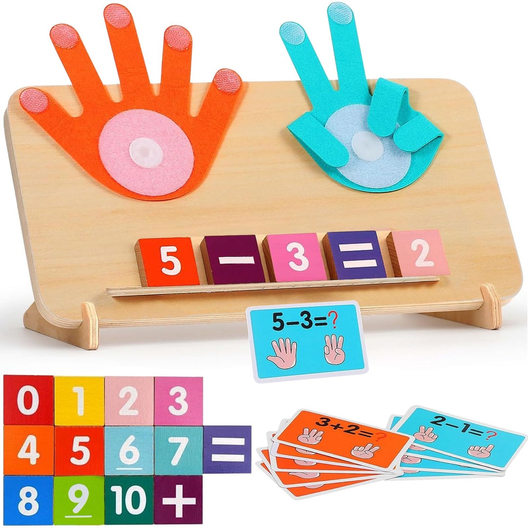 Holz Mathe Spielzeug Zählen Lernen für Kinder, Pädagogische Rechenspiel 3 4 5 6 Jahre, Montessori Ma