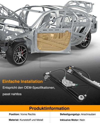 Frankberg Fensterheber Vorne Rechts Kompatibel mit 5er E60 5er Touring E61 Alle Motoren Limousine Ko