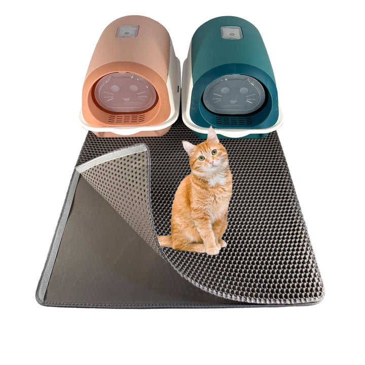 Katzenklo Matte 90x76cm Grau, Katzenstreu Matte, Katzenmatte, Unterleger für Katzenklo, Katzenstreum