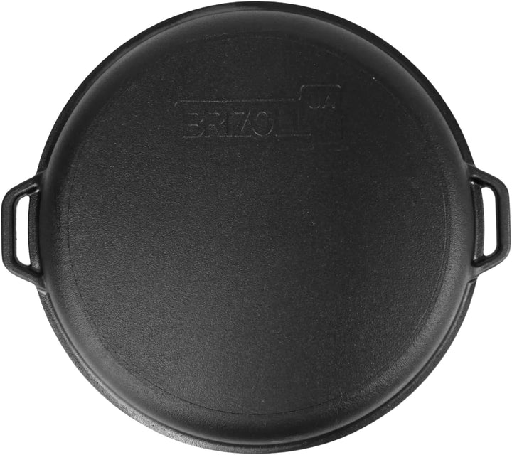 Brizoll Kazan Gusseisen Asian, mit Deckel, Bratpfanne, Dutch Oven, 8 l, Schwarz (KA08-3)