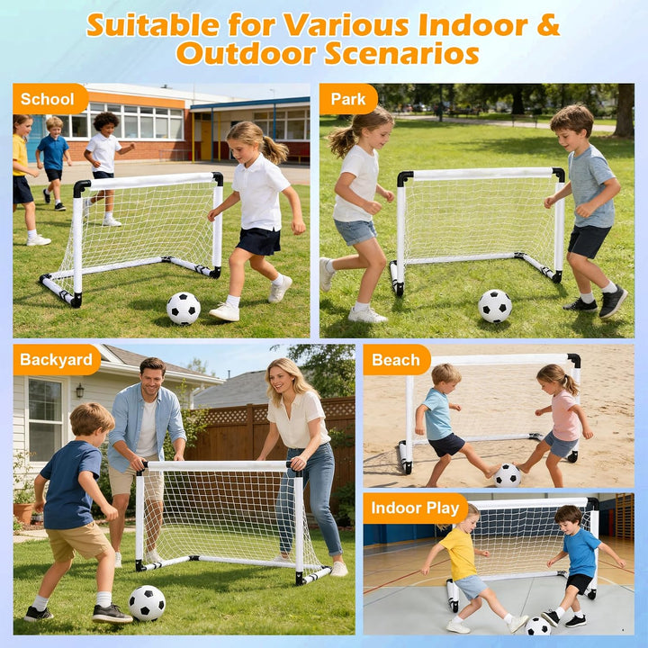 Faltbares Fussballtor für Kinder 90x60cm, 2er-Set