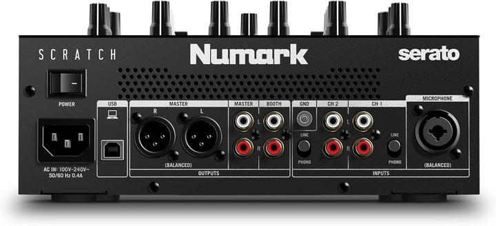 Numark Scratch - Zweikanal DJ Scratch Mixer mit Serato DJ Pro, Innofader Crossfader, DVS-Lizenz, 6 D