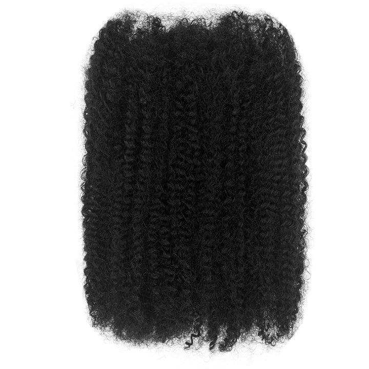 Huarisi 20 Inch Afro Kinkys Bulk Human Hair for Dreadlock Extensions Repair Locs 50g/pack 1B Micro T