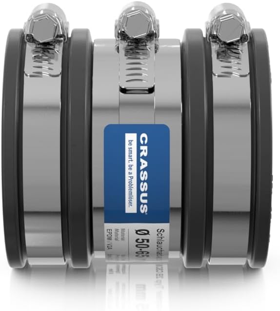 Crassus Schlauchadapter CSC 065 Typ 2B, EPDM / V2A, 1 Stück, 50-65 mm, CRA14033, 50-65 mm