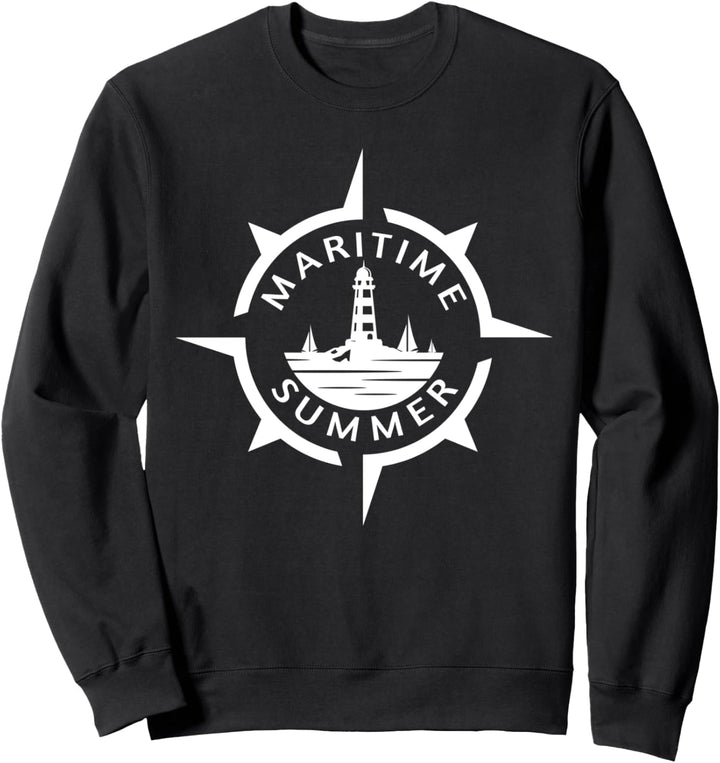 Maritime Summer - Maritimer Sommer Kompass Jacht Leuchtturm Sweatshirt