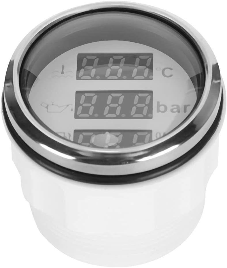 Multifunktionsanzeige 3 in 1 Digitalanzeige Kühlwassertemperatur Öldruck Ölvolumen 52MM 0-190 Ohm mi