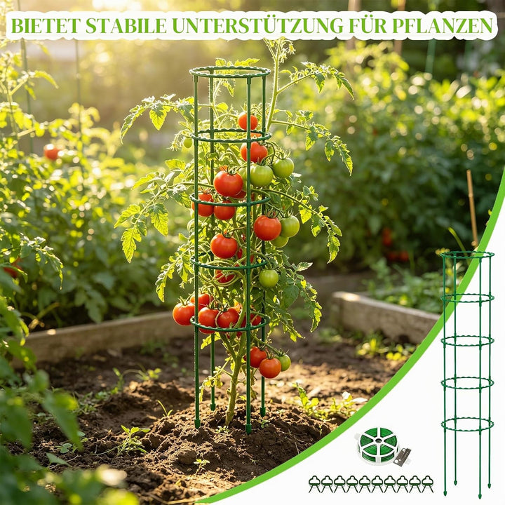 Tomaten Rankhilfe 3er Set, Pflanzenstütze 85 cm hoch Tomatenkäfig Pflanzenhalter, Rankhilfe für Gurk