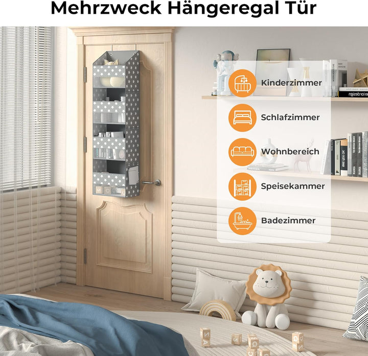 GRANNY SAYS Hängeorganizer Tür mit 4 Taschen, hinter der Tür hängenden Speicherorganisator, grau Tür